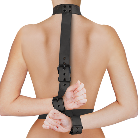 Fetish Submissive Bondage conjunto de sujeción para el cuerpo de cuello y muñequeras