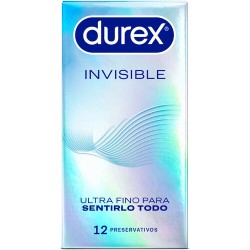Durex - Invisible Extra Thin 12 uds | Preservativos ultrafinos para mayor sensibilidad