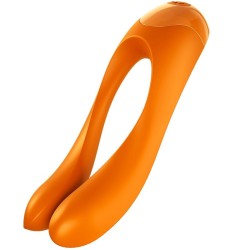 Satisfyer Candy Cane - Vibrador de dedo naranja, versátil y ergonómico