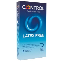 Control Free Sin Látex x5 | Preservativos hipoalergénicos