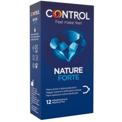 Preservativos Control Forte: grosor superior, forma anatómica y máxima calidad en látex. Pack de 12 unidades, 54 mm de ancho y 1