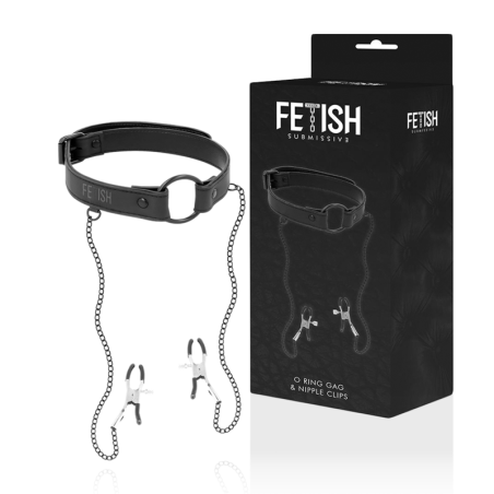 Gag Ring con pinzas Fetish Submissive - Control y placer