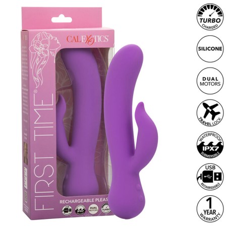 Calexotics first time vibrador complaciente recargable morado