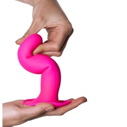Hitsens 4 Silicone Dildo Fuchsia - Tamaño medio y succión potente | Adrien Lastic