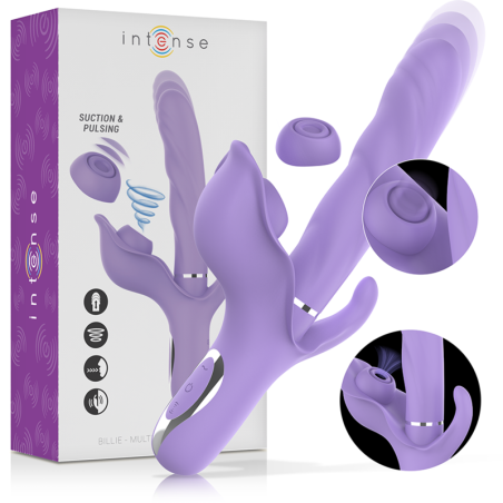 Intense Billie Purple- Vibrador multifunción con succión y pulsación