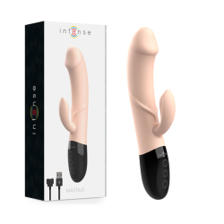 Intense Magnus Dual Natural - Vibrador Recargable de Silicona para Placer Dual