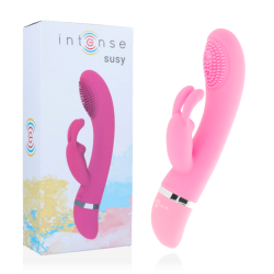 Intense Susy Vibrador Rabbit Oscilante Rosa - Silicona Suave y Seguro