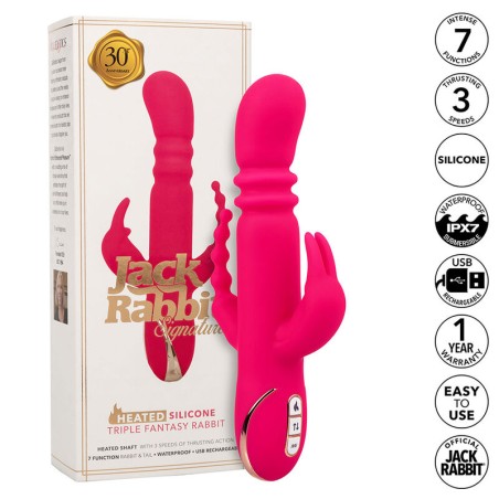 Calexotics jack fantasy vibrador rabbit triple función calor y estimulación total