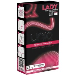 Uniq Lady - Preservativos femeninos sin látex con liga (3 uds) | Protección y autonomía