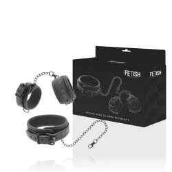 Set Collar y Esposas Fetish submissive - Cuero Vegano y Confort para BDSM
