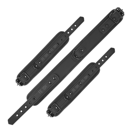 Fetish Submissive Bondage fetish submissive collar y esposas cuero vegano con forro de nopreno