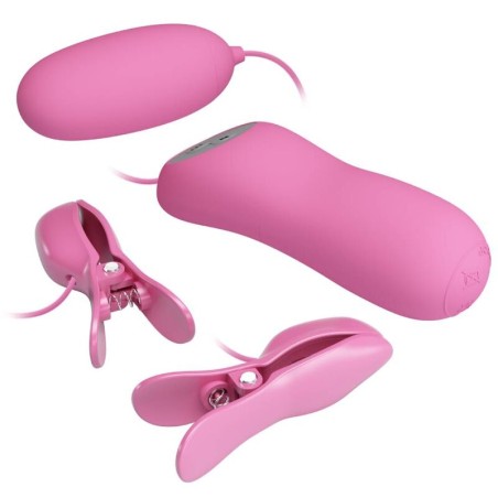 Pretty Love pinzas con vibración y eletroshock rosa