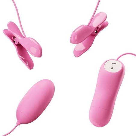Pretty Love pinzas con vibración y eletroshock rosa