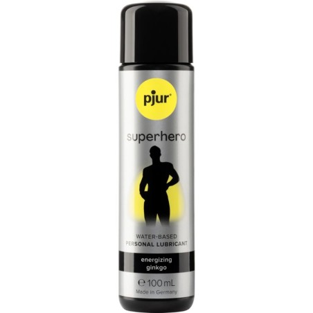 Pjur Superhero Lubricante Retardante 100 ml - Ecológico con Ginkgo, Prolonga Relación
