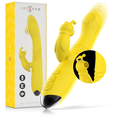 Intense Toky amarillo - Vibrador multifunción con estimulador de clítoris