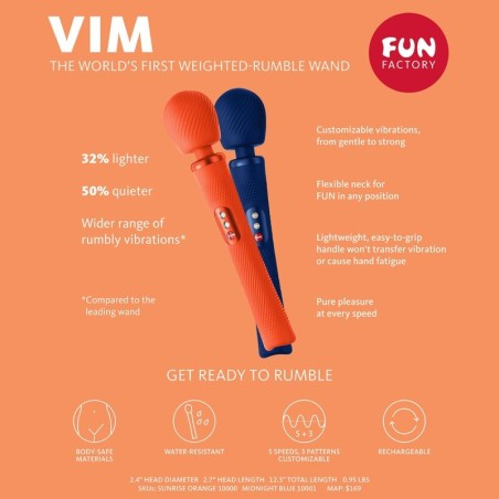 Fun Factory vim wand rumble vibrador recargable silicona