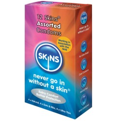 Skins Assorted - Preservativos surtidos (12 uds) | Variedad y protección segura