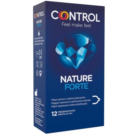 Preservativos Control Forte: grosor superior, forma anatómica y máxima calidad en látex. Pack de 12 unidades, 54 mm de ancho y 1
