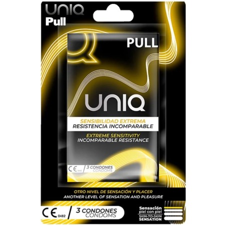 Uniq Pull - Preservativos sin látex con textura (3 uds) | Sensación y protección