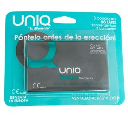 Uniq Smart - Preservativos sin látex pre-erección (3 uds) | Innovación y comodidad