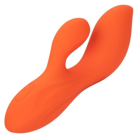 Calexotics Stella Dual Teaser Orange - Vibrador Doble de Silicona Recargable y Potente
