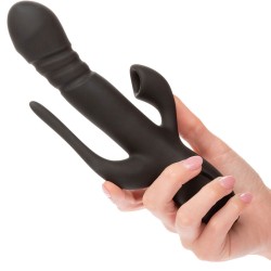 Calexotics Vibrator Triple Euphoria Black - Placer triple con diseño elegante