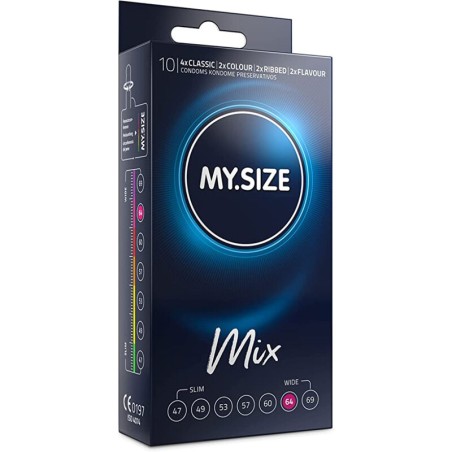 MY SIZE Mix 64 mm - Preservativos extra grandes (10 uds) | Comodidad y protección a medida